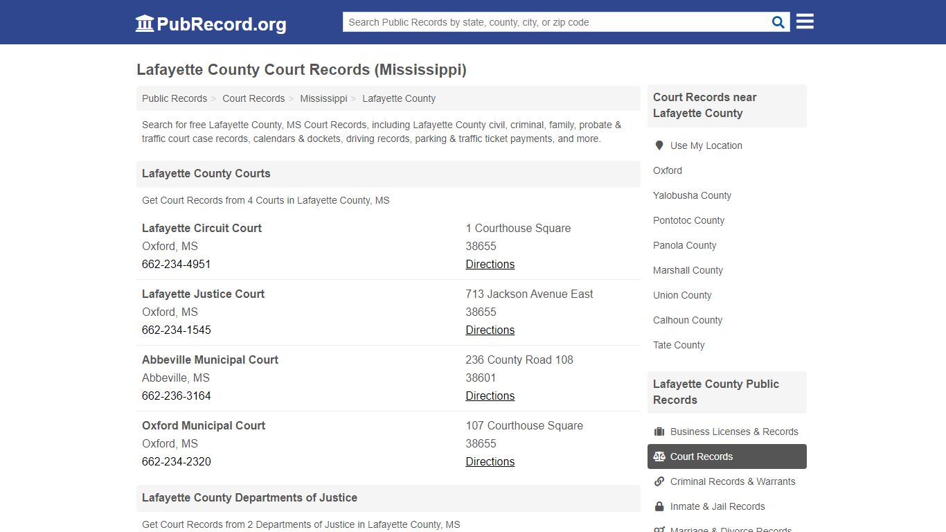 Free Lafayette County Court Records (Mississippi Court ...